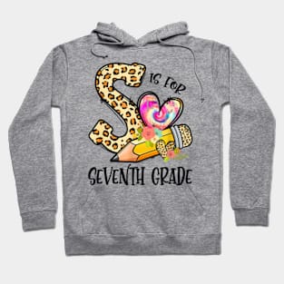 K Is For Seventh Grade Teacher Leopard First Day Of School Hoodie